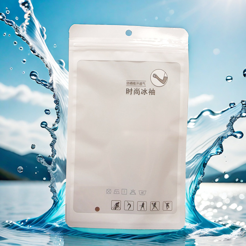 Fashion ice sleeve packaging bag Ice Silk sun protection oversleeve riding arm protection oversleeve driving oversleeve transparent bag factory batch