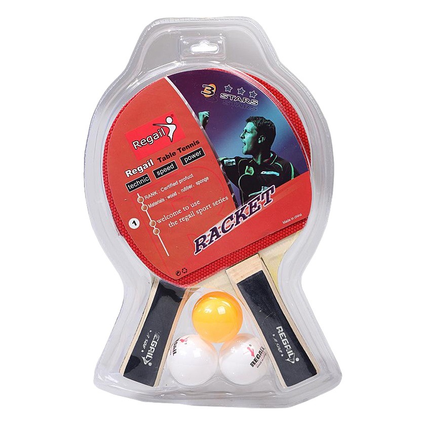 Regail table tennis racket A508 two racket three ball family entertainment table tennis suit student practice racket