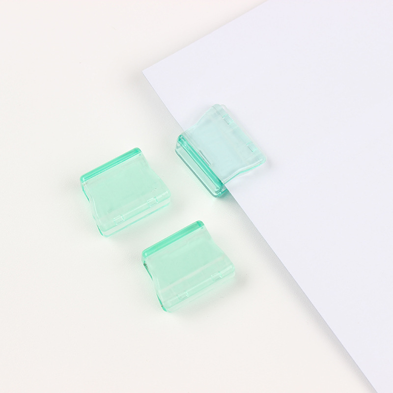 Picture of Candy-colored transparent push clip for examination paper notes document storage clip push clip student data classification long tail clip