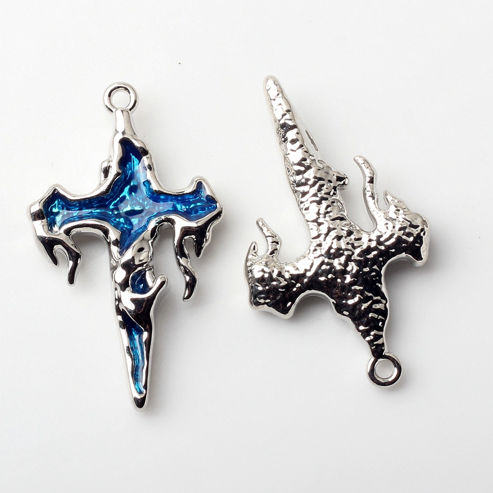 Picture of Alloy Color Oil Dropping Cross Pendant Pendant DIY Handmade Necklace Earrings Bracelet Jewelry Accessories