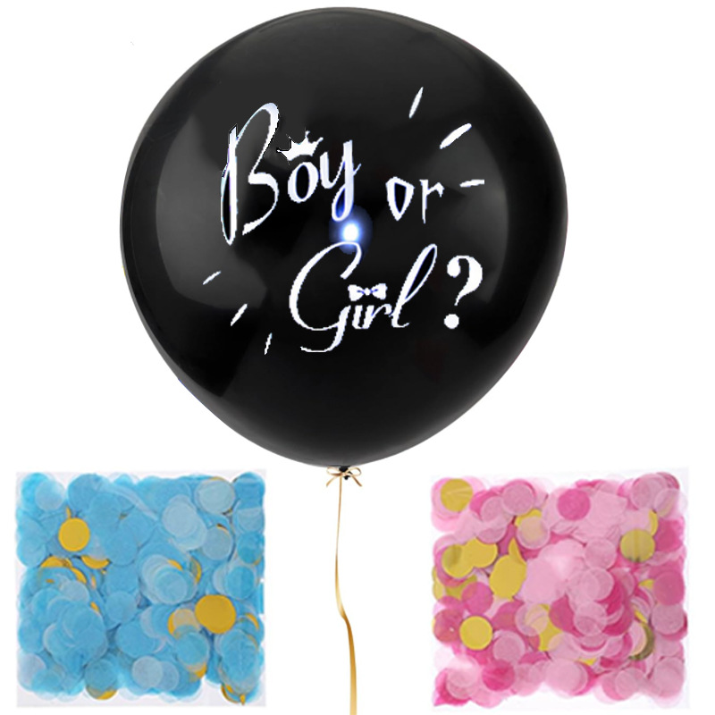 Picture of Cross-border 36-inch Printing Black Sex Reveal Balloon Boy or Girl Baby Atmosphere Party Decoration Balloon