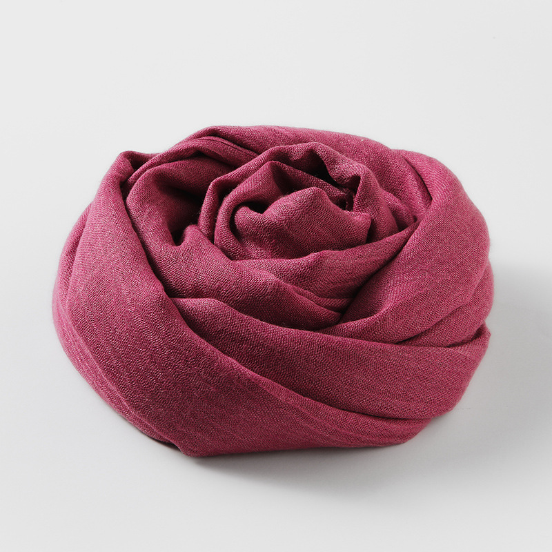 Picture of Solid Color Cotton and Linen Scarf Women's Artistic Sunscreen Scarf Scarf Beach Long Scarf Wholesale Japanese Scarf Advanced Sense