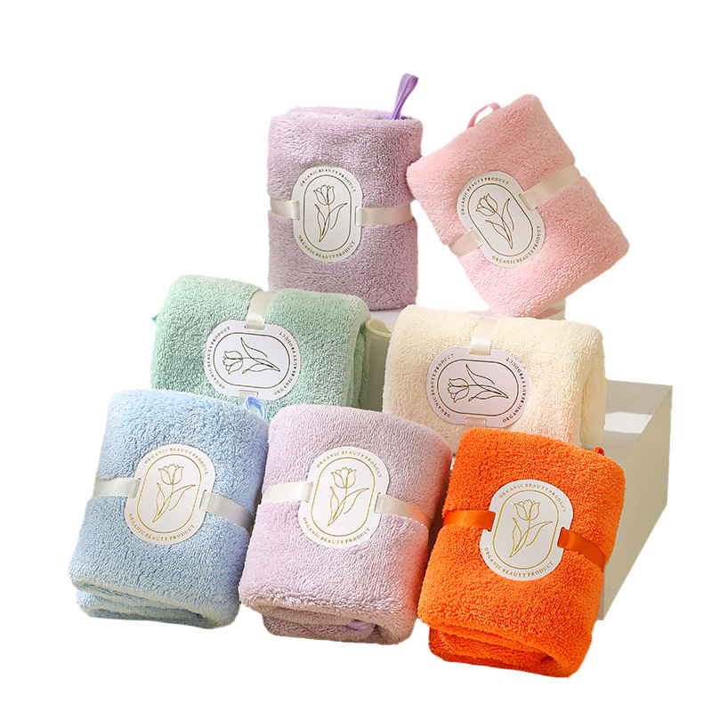 Picture of Hand gift towel can be hung hand gift towel coral fleece absorbent wedding gift wholesale