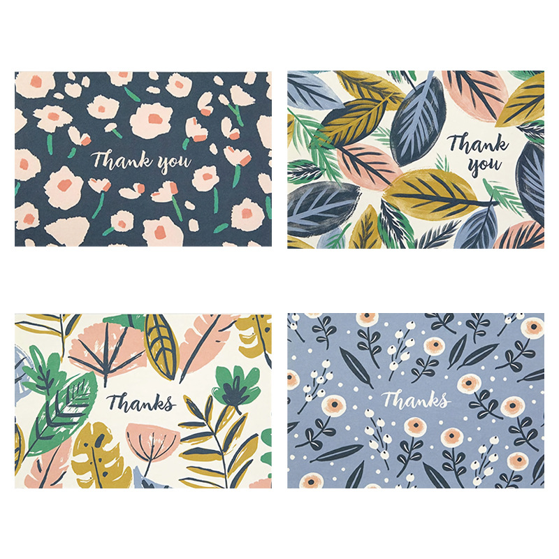 Picture of 50 sheets/pack vintage flower thank you card handwritten blank blessing gift card postcard gift decoration greeting card