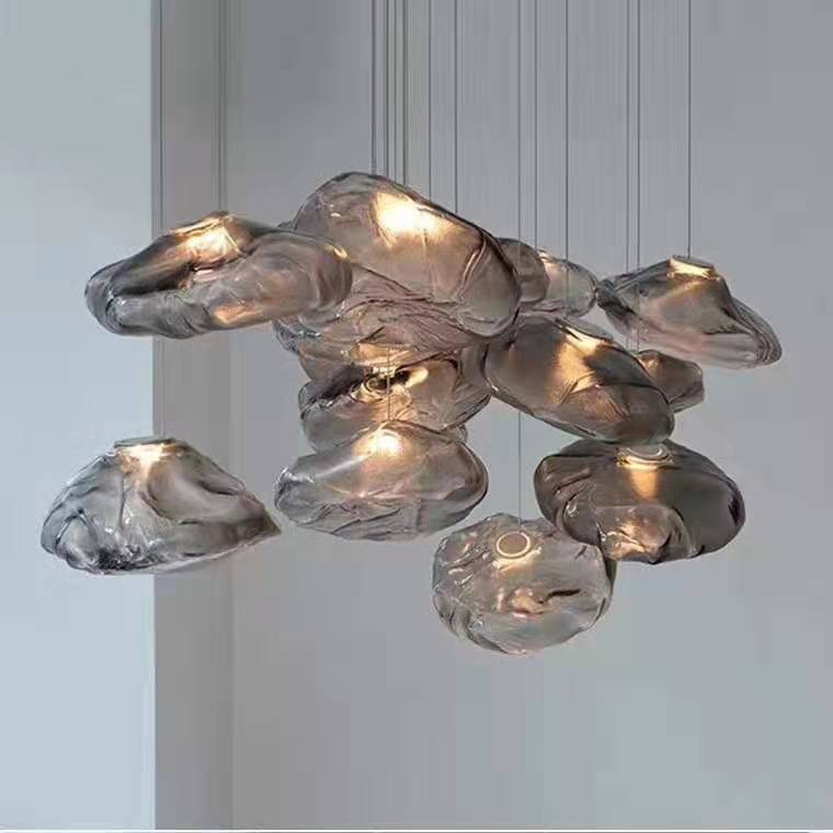 Nordic restaurant Cafe staircase hotel model room clothing store window chandelier art glass chandelier