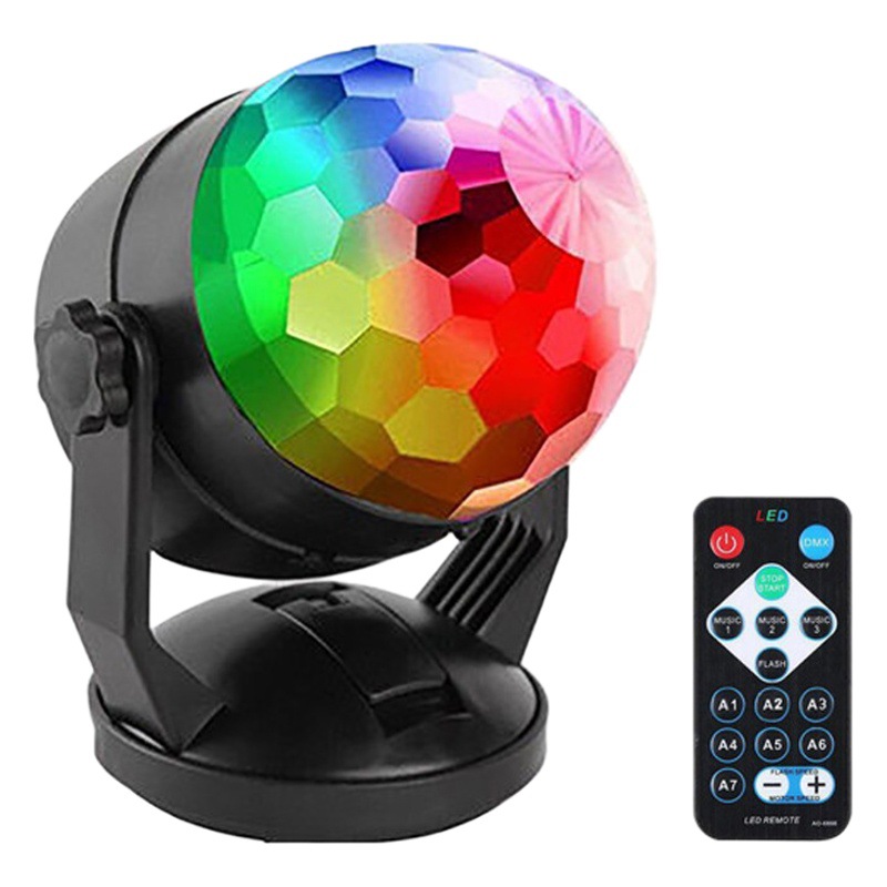 Stage Light Colorful Rotating Led Projection Light Suction Cup Magic Ball Remote Control Car Atmosphere Light Colorful Sound Control