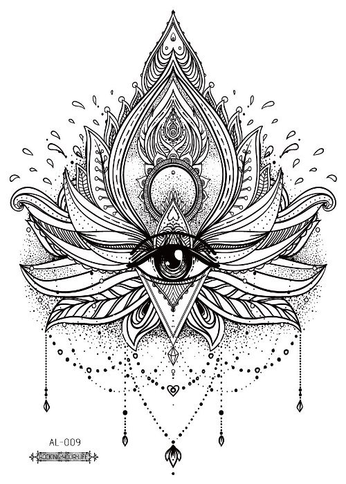 Picture of Cross-border New Waterproof Chest Tattoo Sticker Original Big Figure Sexy Flower Arm Tattoo Sticker Disposable Tattoo Sticker
