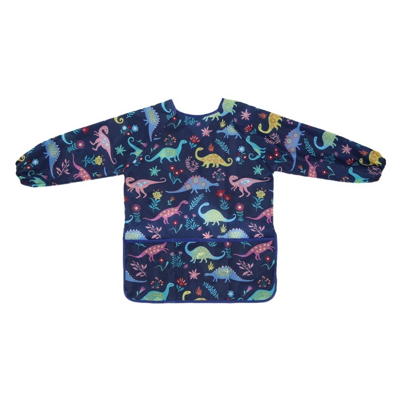 Children's dinosaur painting clothes art painting apron long-sleeved coverall waterproof anti-dirty kindergarten art bib clothes