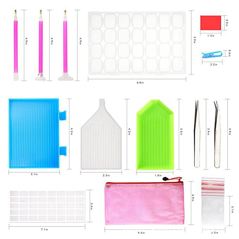 Picture of 127-piece set DIY Diamond painting tool accessories package point drill pen 28 grid nail art storage box set Amazon explosions