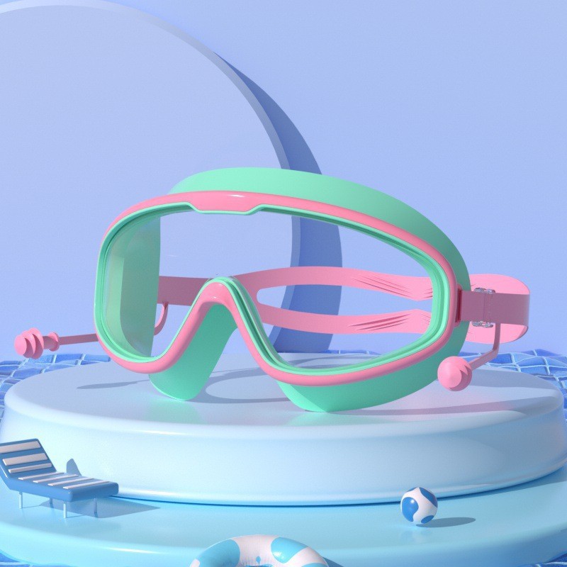 Picture of Factory direct selling children's swimming goggles large frame waterproof anti-fog professional swimming glasses student baby cute wholesale eye protection