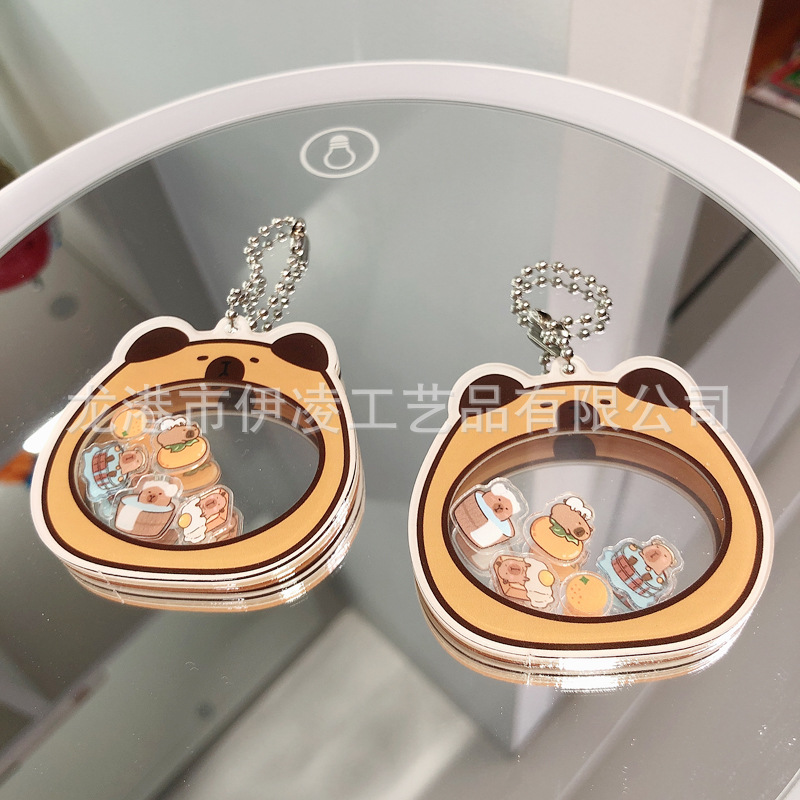 Picture of Cute cartoon capabala capybara rocker pendant high-looking simple gift keychain for girlfriend