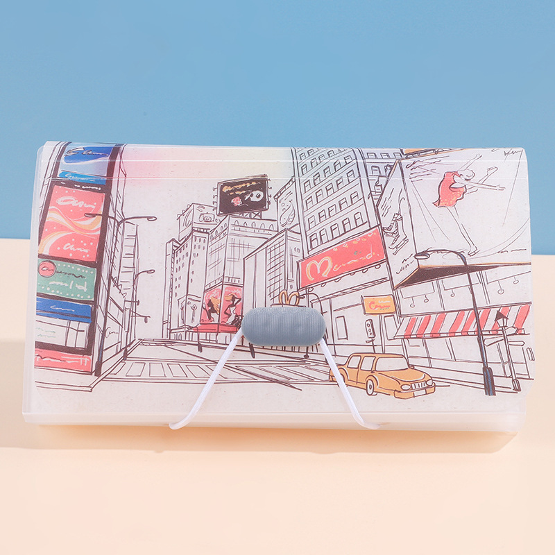 Picture of Rainbow organ bag folder file clip plastic rope bundle office A6 mini bill bag 13 storage clip wholesale