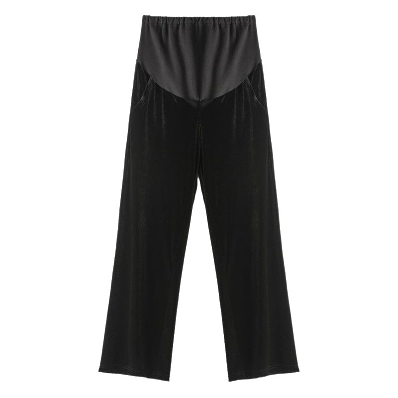 Picture of fleece-lined Thickened Golden Velvet Pants Pregnant Women's Pants Autumn and Winter Outer Wear Pants Wide Leg Pants Loose Leggings Straight Leggings