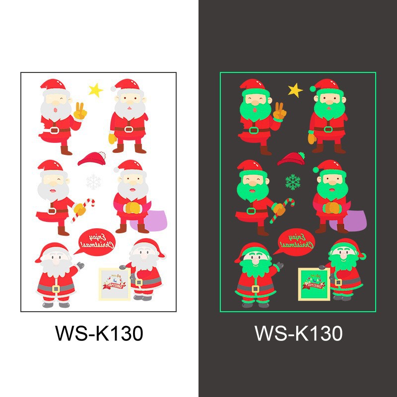Picture of New Christmas Luminous Tattoo Sticker Children's Cartoon Snowflake Face Decoration Gift Waterproof Sweat Luminous Sticker
