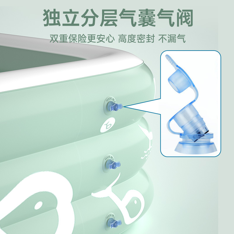 Picture of Household adult children outdoor inflatable swimming pool thickened children swimming pool baby play pool with slide sunshade