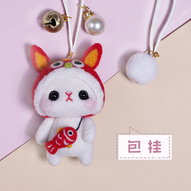 Picture of Little White Rabbit adult handmade diy creative gift hands-on sewing homemade material package wool felt pokes