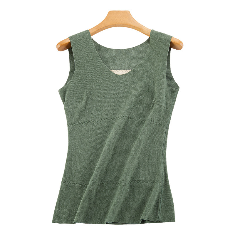 Picture of De Rong Seamless Heating Warm Vest Women's Winter Vest fleece-lined Thickened Base Shirt with Cotton Top