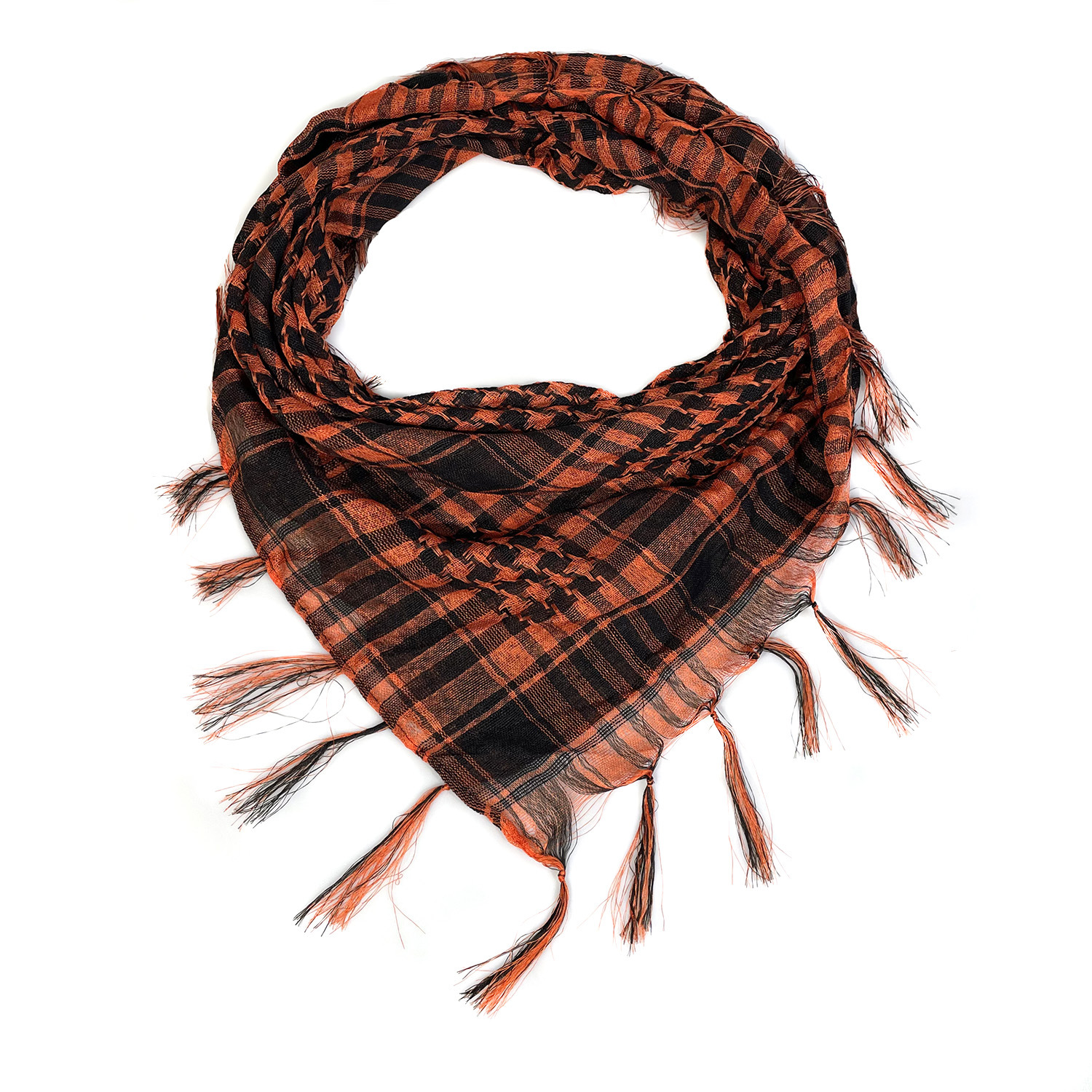 Picture of Net Silk Houndstooth Square Scarf Arabian Headscarf Outdoor Military Fan Tactical Export Tassel Desert Scarf Cross-border