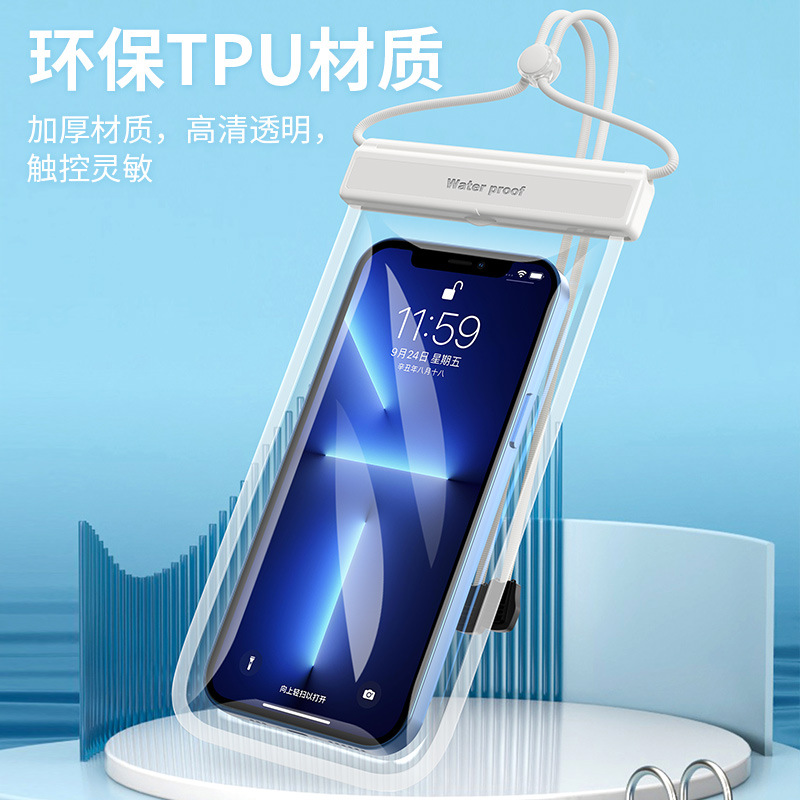 Picture of Mobile Phone Waterproof Bag Tpu Touch Screen Waterproof Phone Pouch Flip Full Transparent Protective Case Wholesale Outdoor