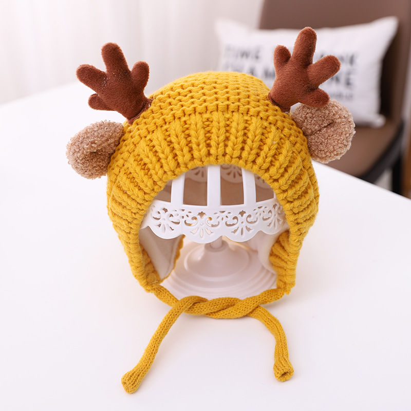 Picture of Small antlers Garry cloth baby knitted hat Autumn New Baby wool cap warm baby cap MZ9789