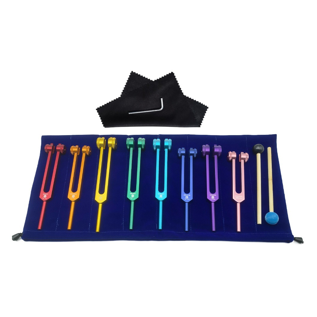 Eight color aluminum alloy tuning fork 126.22 136.1 141.27 172.06 194.18 suit tuning fork