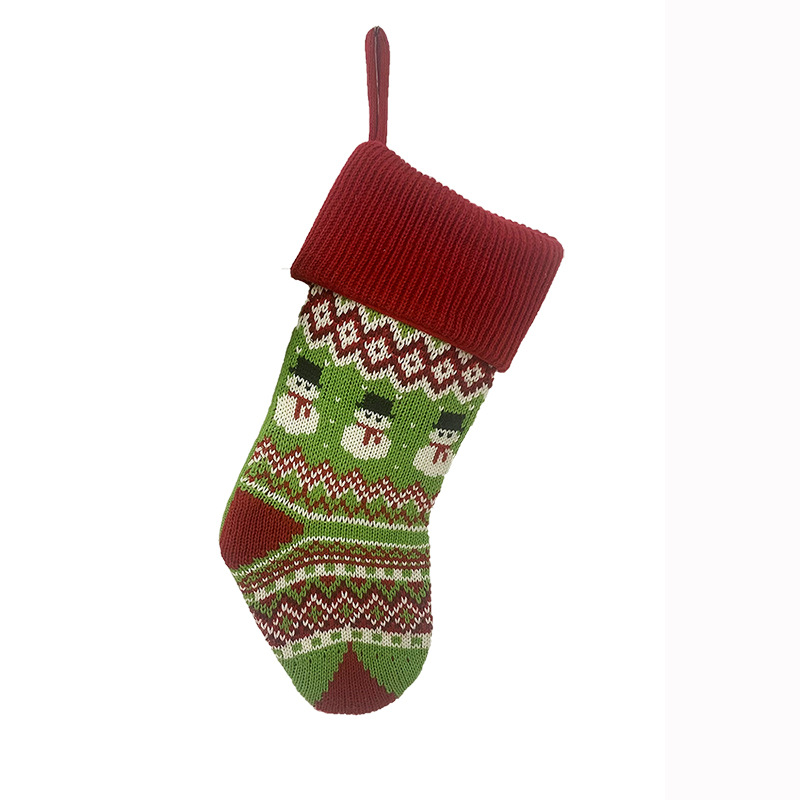 Picture of New in stock Christmas Decorations Home Decorative Pendant Snowman Deer Knitted Christmas Socks Gift Bag