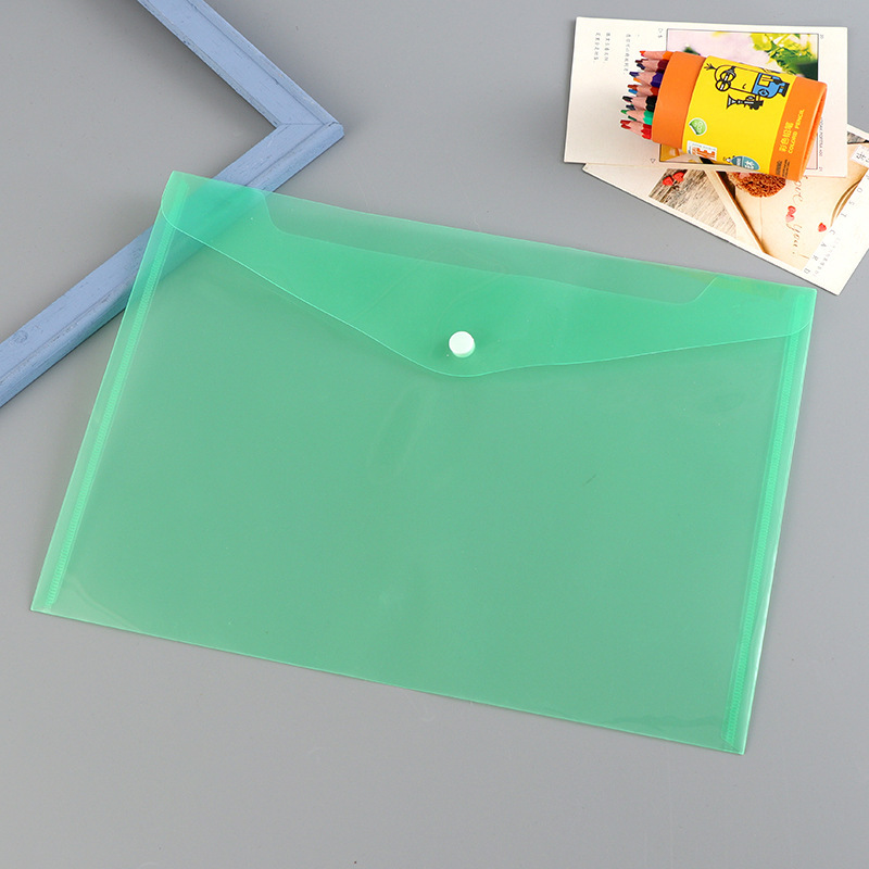 Picture of Transparent snap file bag a4 a5 pp plastic student file storage bag color folder wholesale can be set