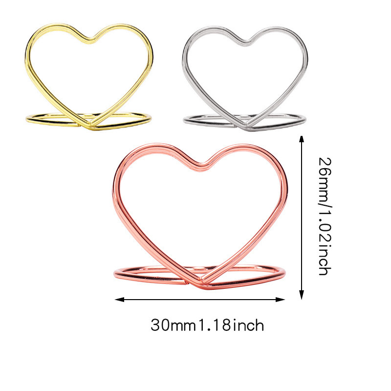 Picture of Spot double love note clip triangle business card clip desktop message clip heart-shaped photo clip hotel seat clip