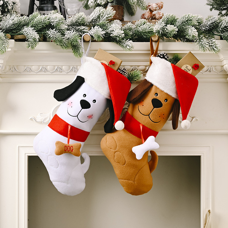 Christmas decoration supplies Christmas dog bone gift socks creative new pet socks gift bags Christmas socks
