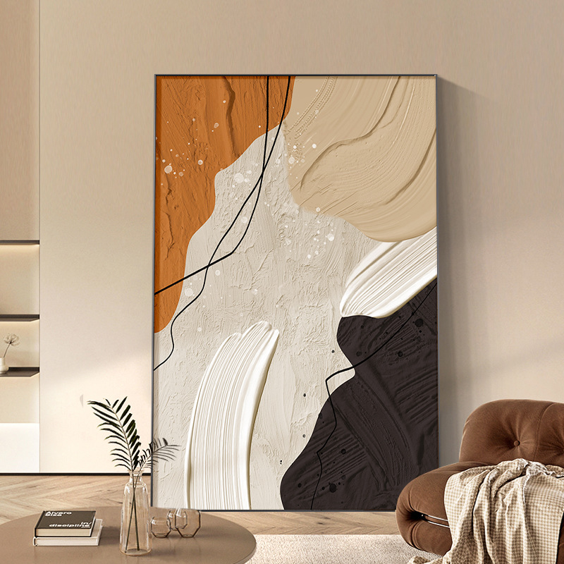2025 New Abstract Living Room Decorative Painting Accessible Luxury High-End Entrance Hanging Painting Sofa Background Wall Floor-To-Ceiling Mural