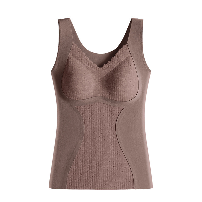 Picture of New Oxygen Lace Thermal Vest Paclitaxel Chest Pad Cationic Traceless Heating Light Plastic Thermal Underwear for Women