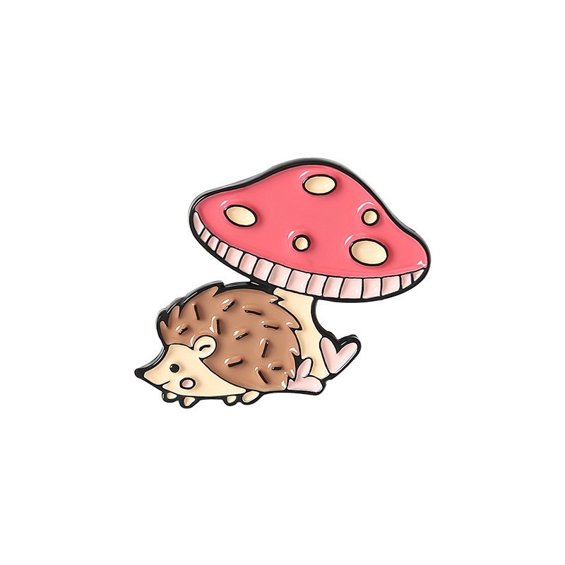 Picture of Cartoon cute 21 mushroom suit mushroom man and frog alloy brooch suit cute anti-light badge