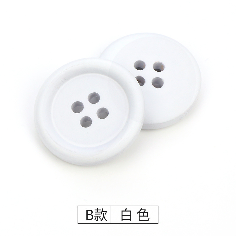 Picture of Cida manufacturers supply wood buttons 9mm -38mm four-eye fine edge buckle sweater round children's DIY accessories