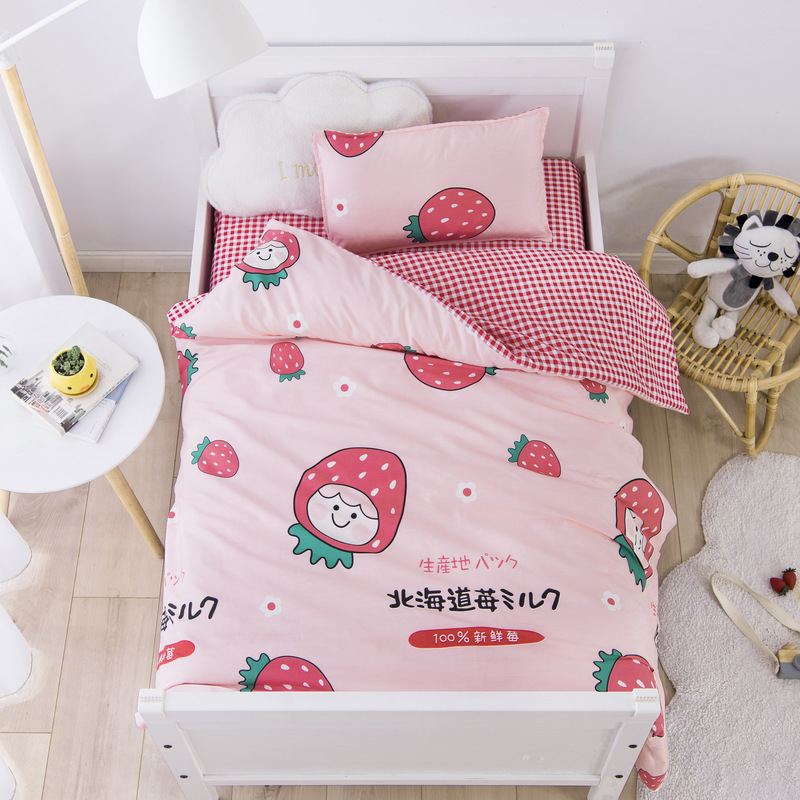 Picture of Kindergarten Quilt Three-Piece Set Baby Nap Quilt Children's Cotton Six-Piece Set Removable and Washable Cartoon Quilt for Summer