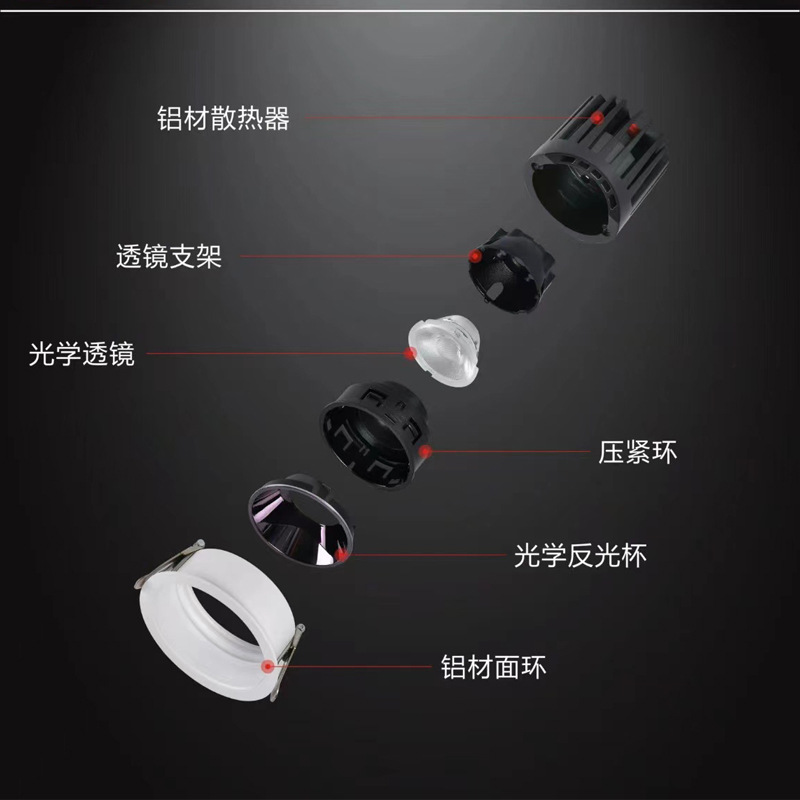 Picture of Full Spectrum Anti-Glare Spotlight Household Commercial Deep Embedded Ceiling Wash Wall Hole Light cob Downlight Main Light