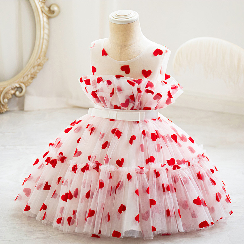 Children's Dress Princess Dress Summer New Girl's Mesh Puffy Dress Piano Performance Dress Baby Girl dress Summer
