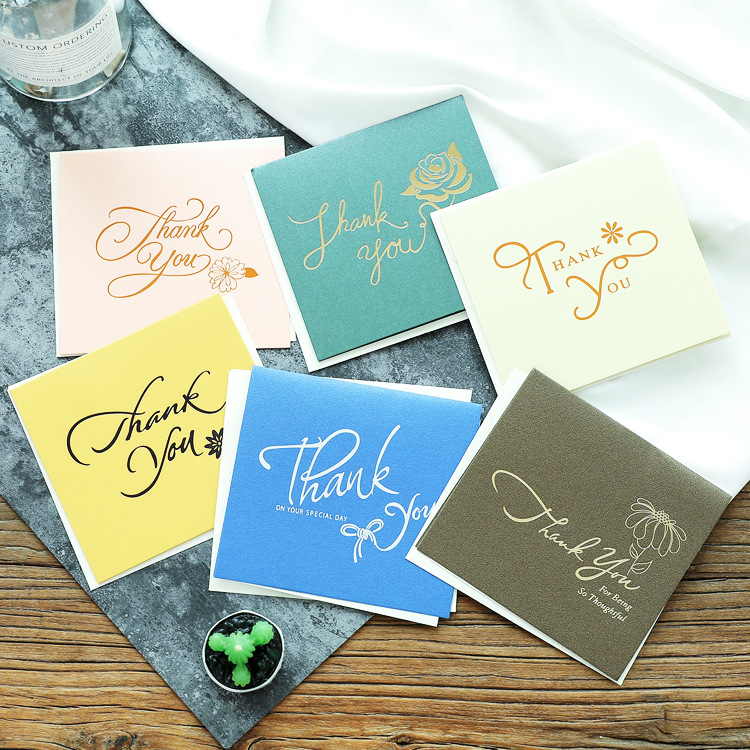 Thank you for the Thanksgiving Card Blessing Greeting Card Mother's Day Business Card Pearl Paper Stereo Card Bronzing Envelope