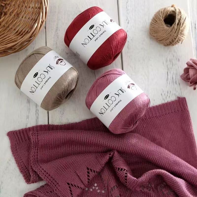 Picture of Silk Cotton Yarn Lace Thread No. 6 Cotton Thread Pure Handmade Knitting Doll DIY Crochet Yarn Ball Hat Clothes