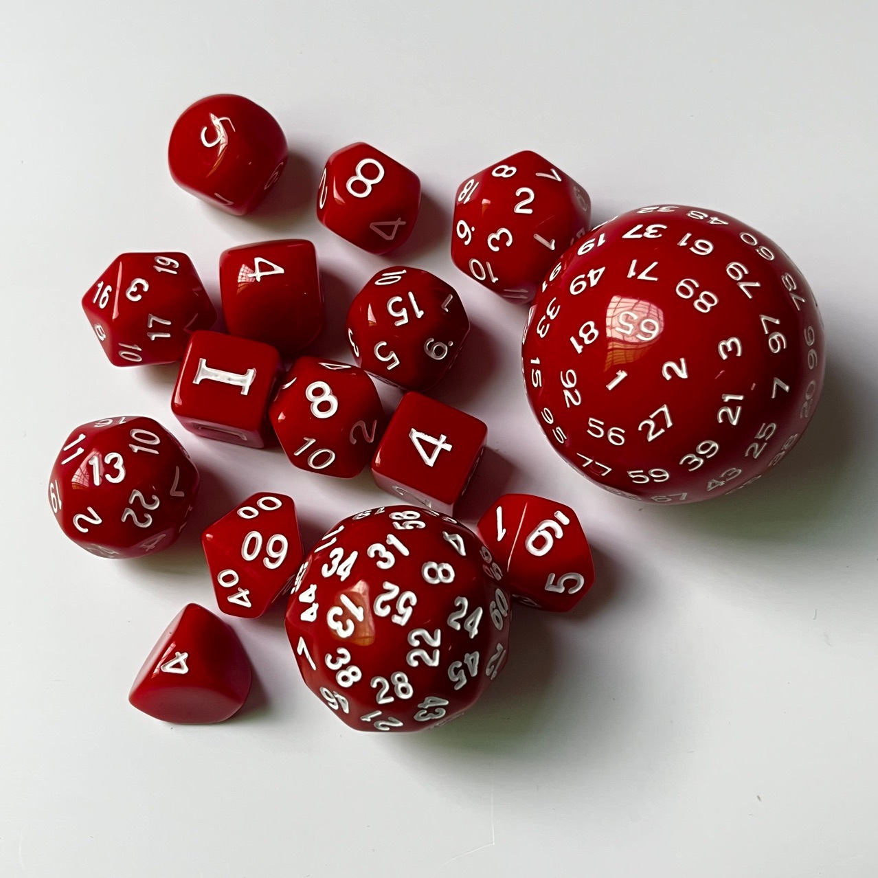 Picture of 15 sets of solid color 3-sided to 100-sided digital DICE collection gift personalized game DICE DICE
