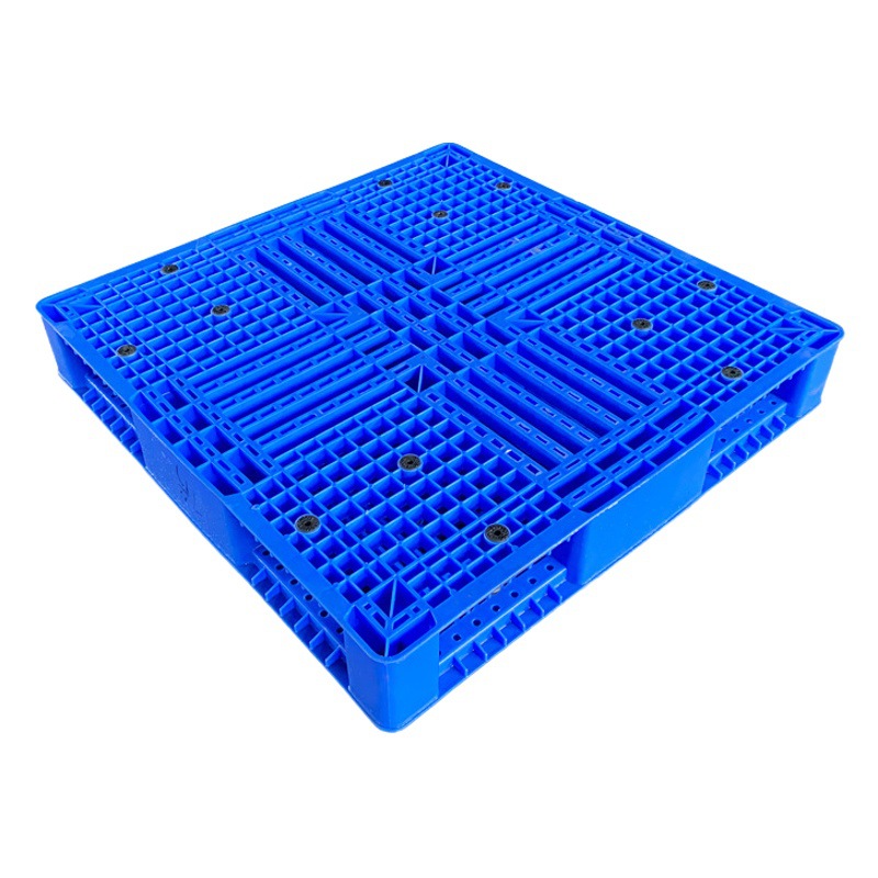 Full double-sided grid forklift pallet heavy duty plastic pallet double-sided flat 1212 floor board plastic pallet factory