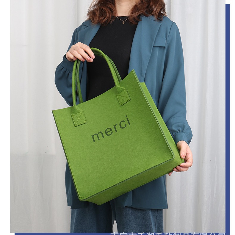 Fashionable Felt Handbag Tote Shopping Bag Gift Bag Customizable Travel Shoulder Bag Travel Essential