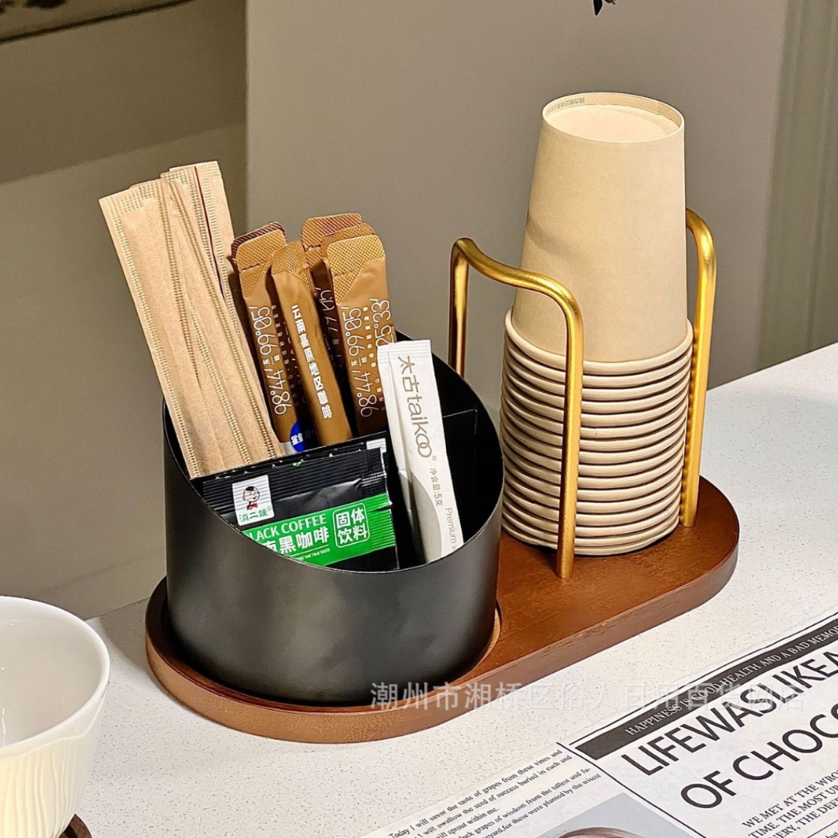 Picture of High-value Paper Cup Holder Disposable Cup Taker Desktop Coffee Table Storage Rack Tea Cup Coffee Cup Cup Holder
