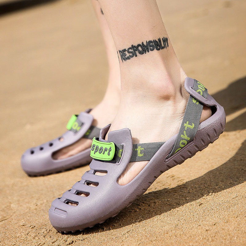 Cross-border Men's Shoes Summer Hole Shoes Slippers Trendy Beach Sandals Student Non-slip Baotou Lazy 9080 Casual