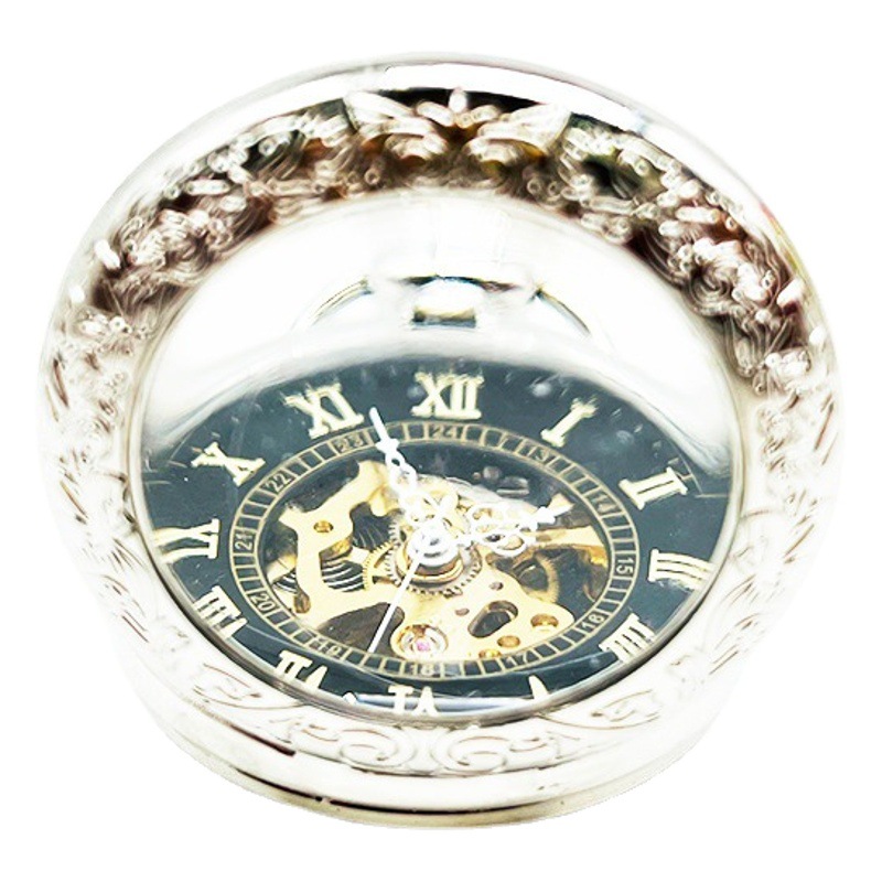 Boshiya Mechanical Pocket Watch Wholesale Transparent Glass Flip Mechanical Pocket Watch Unisex Leisure Mechanical Chain Watch
