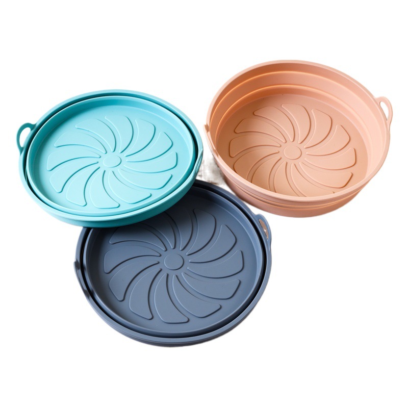 High temperature resistant folding silicone air fryer basket baking tray inner basket silicone pot air fryer