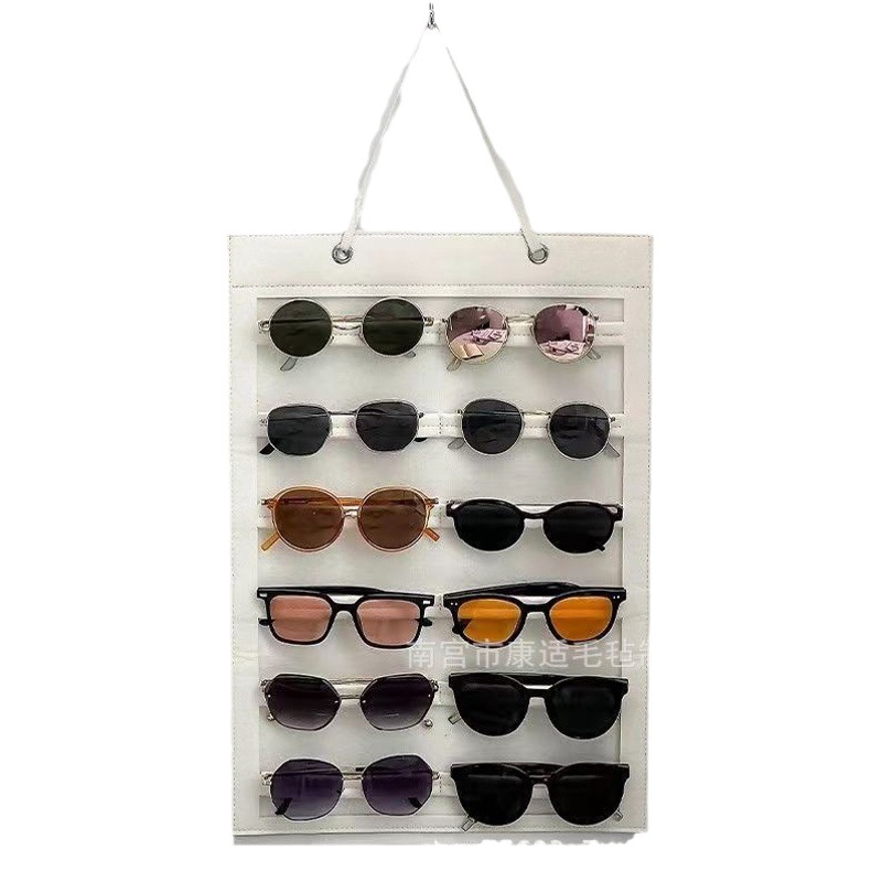 Amazon simple headwear sunglasses storage hanging bag felt jewelry hanging organizing bag jewelry bag factory supply