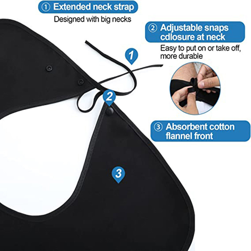 Picture of Adult Bibs Are Waterproof and Stain-Resistant, Elderly Eating Bibs Are Enlarged and Washable Saliva Towels, Adult Aprons and Bibs