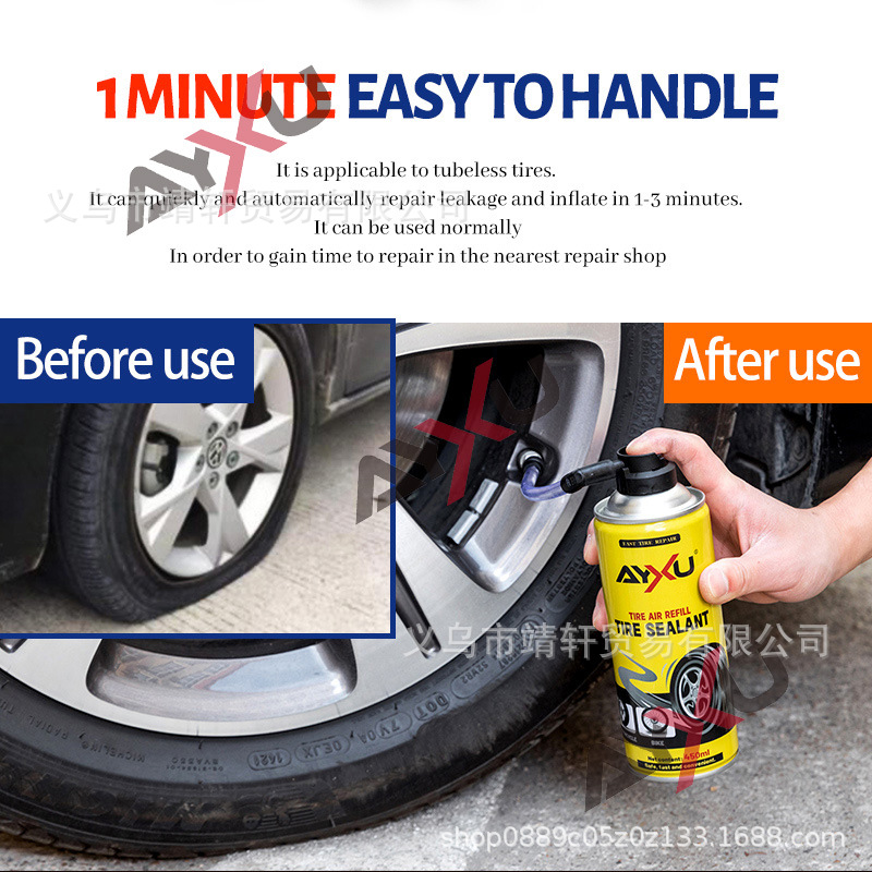 Picture of AYXU car tire repair fluid portable automatic inflatable leak repair electric motorcycle emergency tire vacuum tire self-repair fluid
