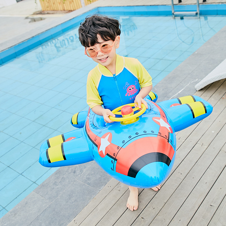 Picture of Children's swimming ring armpit ring seat ring 1-6 years old children's aircraft steering wheel inflatable Mount baby 2 boys and girls