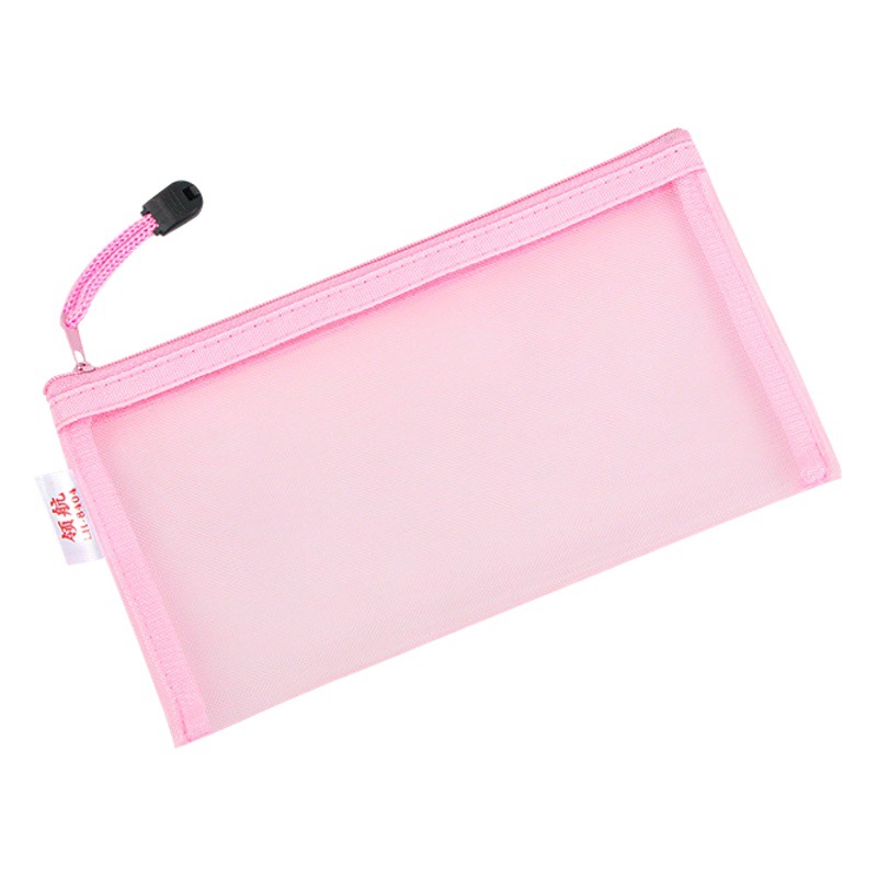 Transparent file bag office large capacity nylon mesh durable information bag A4 student portable zipper storage bag
